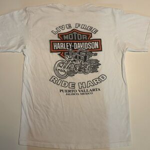 Harley-Davidson White 'Live Free, Ride Hard' Tee